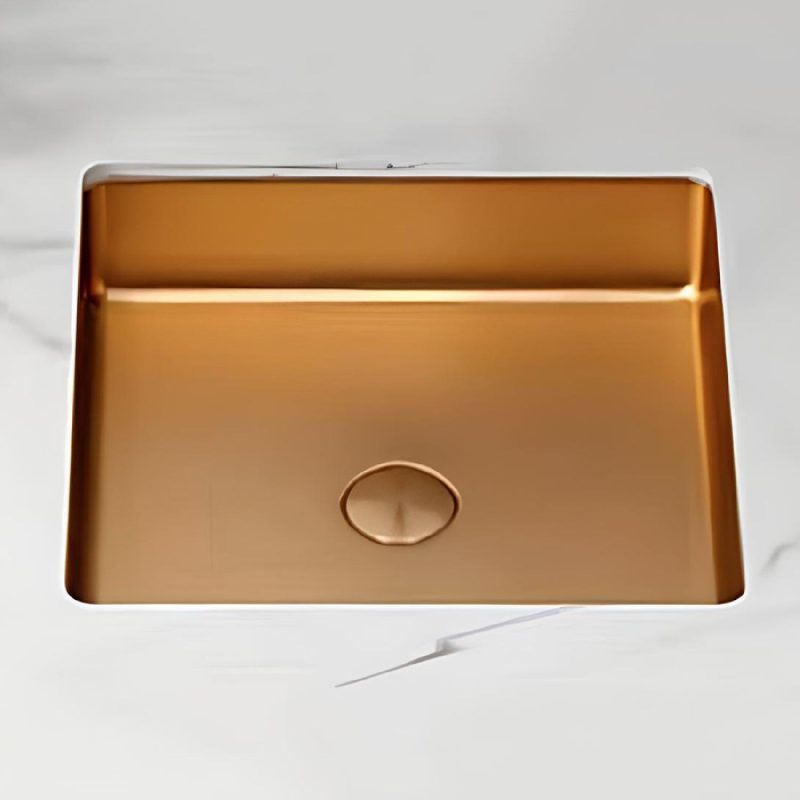 SCHNELLE 17 SCH RG204 Rose Gold Tezgah Altı Kare Çelik Lavabo