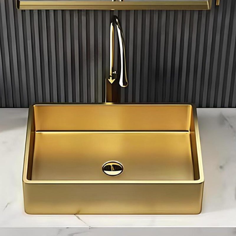 SCHNELLE 200 SCH G5514 Gold Tezgah Üstü Dikdörtgen Çelik Lavabo