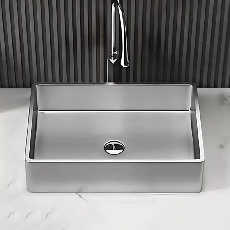 SCHNELLE 203 SCH S5514 Chrome Tezgah Üstü Dikdörtgen Çelik Lavabo