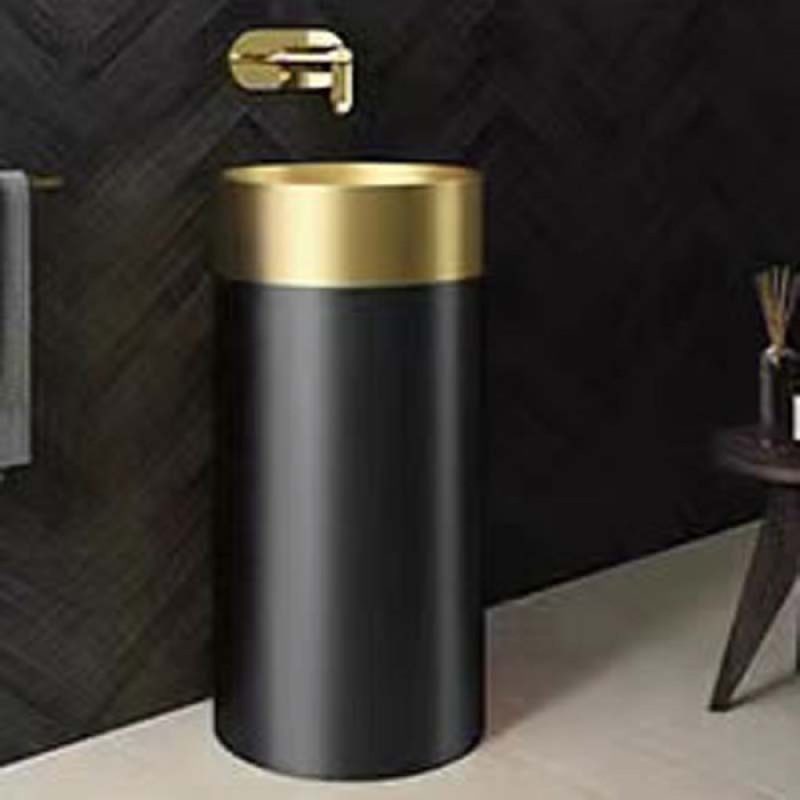 SCHNELLE 209 SCH B8814 Black Gold Oval Monoblok Çelik Lavabo