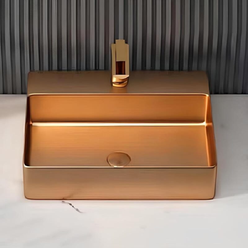 SCHNELLE 53 SCH RG5505 Rose Gold Tezgah Üstü Dikdörtgen Çelik Lavabo