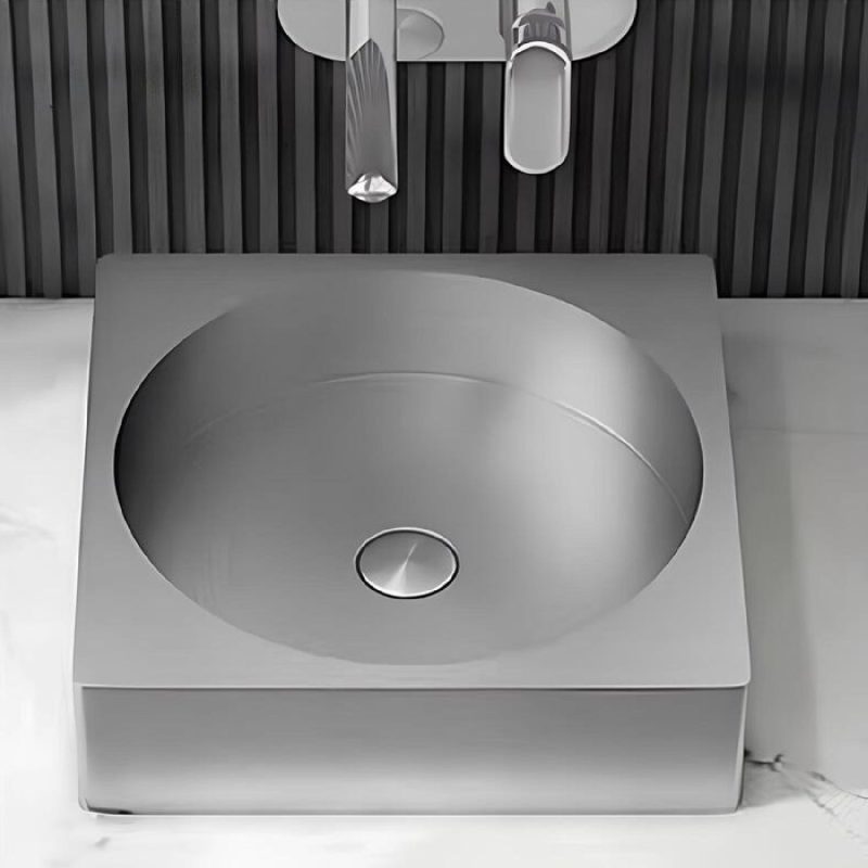 SCHNELLE 67 SCH S5507 Chrome Tezgah Üstü Kare Çelik Lavabo