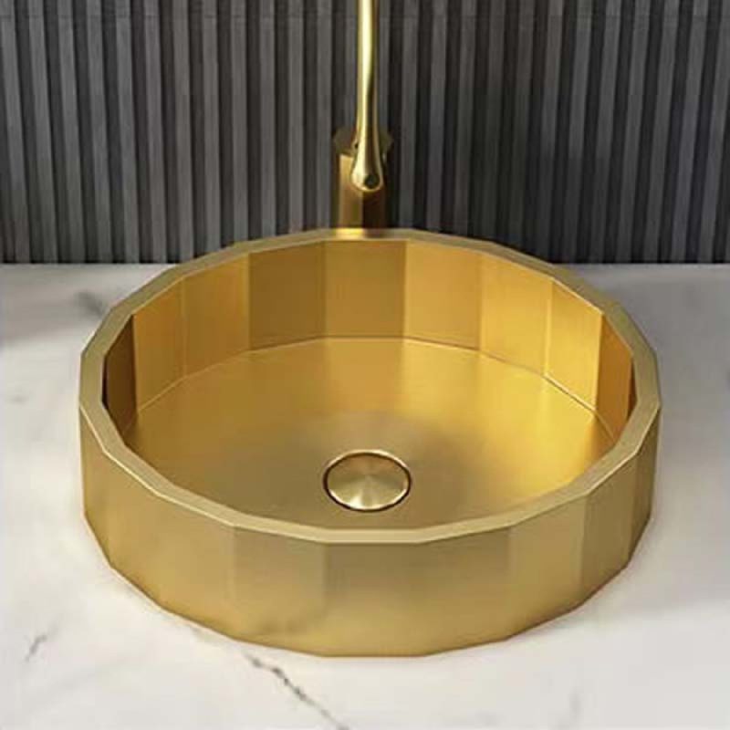 SCHNELLE 76 SCH G5509 Gold Tezgah Üstü Hegzagon Çelik Lavabo