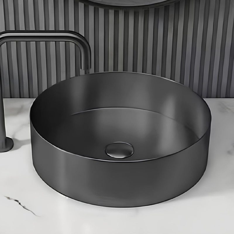 SCHNELLE 92 SCH BK5513 Black Tezgah Üstü Oval Çelik Lavabo