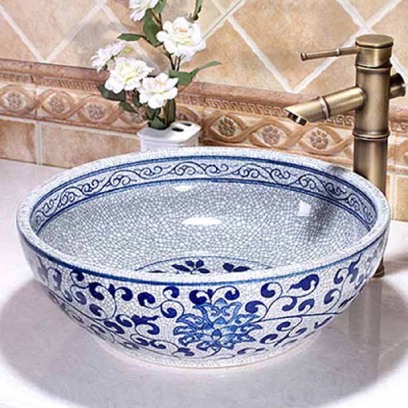 Schnelle JS 11023 Çiçek Desenli Tezgah Üstü Lavabo