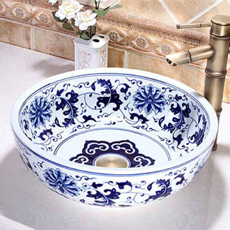 Schnelle JS 13015 Çiçek Desenli Tezgah Üstü Lavabo