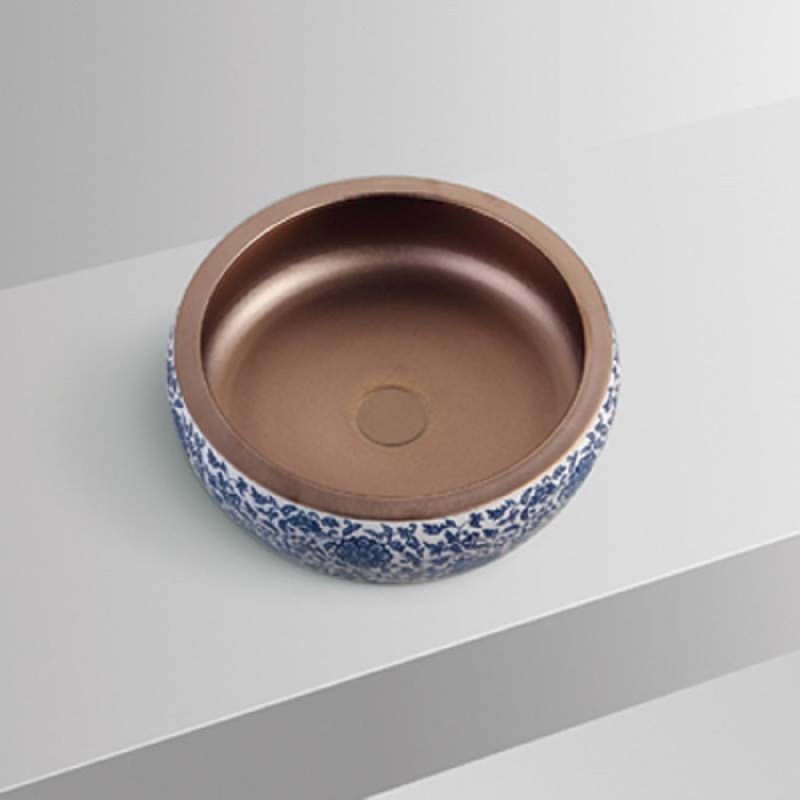 SCHNELLE Y602 Rose Gold Çini  Oval Tezgah Üstü Mat Lavabo